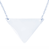 14kt White Gold Polished Triangle 18in Necklace