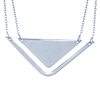 14kt White Gold Layered Triangle Duo 18in Necklace