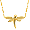 14k Yellow Gold Polished Dragonfly Necklace