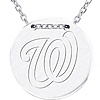 Sterling Silver Washington Nationals Disc 18in Necklace