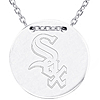 Sterling Silver Chicago White Sox Disc 18in Necklace