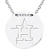 Sterling Silver Houston Astros Disc 18in Necklace