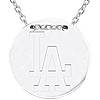 Sterling Silver Los Angeles Dodgers Disc 18in Necklace