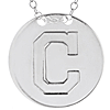 Sterling Silver Cleveland Indians Disc 18in Necklace