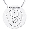 Sterling Silver Milwaukee Brewers Disc 18in Necklace