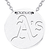 Sterling Silver Oakland A's Disc 18in Necklace