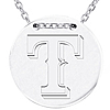 Sterling Silver Texas Rangers Disc 18in Necklace