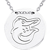Sterling Silver Baltimore Orioles Disc 18in Necklace