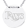 Sterling Silver Tampa Bay Rays Disc 18in Necklace