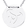 Sterling Silver Houston Texans Disc 18in Necklace