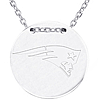 Sterling Silver New England Patriots Disc 18in Necklace