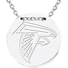 Sterling Silver Atlanta Falcons Disc 18in Necklace