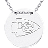 Sterling Silver Kansas City Chiefs Disc 18in Necklace