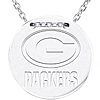 Sterling Silver Green Bay Packers Disc 18in Necklace