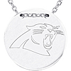 Sterling Silver Carolina Panthers Disc 18in Necklace