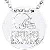 Sterling Silver Cleveland Browns Disc 18in Necklace