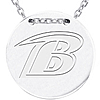 Sterling Silver Baltimore Ravens Disc 18in Necklace