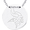 Sterling Silver Minnesota Vikings Disc 18in Necklace