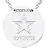 Sterling Silver Dallas Cowboys Disc 18in Necklace