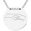Sterling Silver Seattle Seahawks Disc 18in Necklace