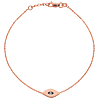 14k Rose Gold Mini Evil Eye Bracelet 7.5in