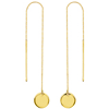 14kt Yellow Gold Threader Earrings with Round Discs