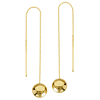 14k Yellow Gold Flat Bead Threader Earrings