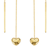 14kt Yellow Gold Puff Heart Threader Earrings