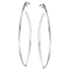14kt White Gold 2in Hawley St Round Wire Earrings
