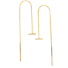 14kt Yellow Gold Mini Horizontal Bar Threader Earrings