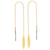 14kt Yellow Gold Pointed Oval Threader Earrings