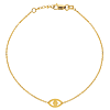 14k Yellow Gold Cut-out Evil Eye Bracelet 7.5in