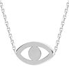 14k White Gold Cut-out Evil Eye Necklace