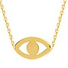 14k Yellow Gold Cut-out Evil Eye Necklace