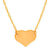 14k Yellow Gold Tiny Full Heart Necklace