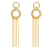 14k Yellow Gold Doorknocker Tassel Earrings 1 5/8in