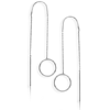14kt White Gold Open Disc Threader Earrings