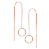 14kt Rose Gold Open Disc Threader Earrings