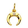 14k Yellow Gold Diamond Crescent Moon Pendant