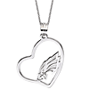 Sterling Silver Philadelphia Eagles Open Heart 18in Necklace