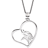 Sterling Silver Minnesota Vikings Open Heart 18in Necklace