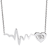 Sterling Silver San Francisco 49ers Heartbeat 18in Necklace