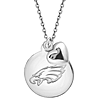 Sterling Silver Philadelphia Eagles Disc and Heart 18in Necklace