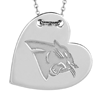 Sterling Silver Carolina Panthers Tailored Heart 18in Necklace