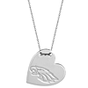 Sterling Silver Philadelphia Eagles Tailored Heart 18in Necklace