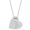 Sterling Silver New England Patriots Tailored Heart 18in Necklace