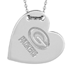 Sterling Silver Green Bay Packers Tailored Heart 18in Necklace