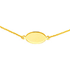 14k Yellow Gold Tiny Oval Charm Necklace