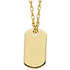 14k Yellow Gold Mini Dog Tag Necklace