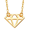 14k Yellow Gold Mini Cut-out Diamond Necklace